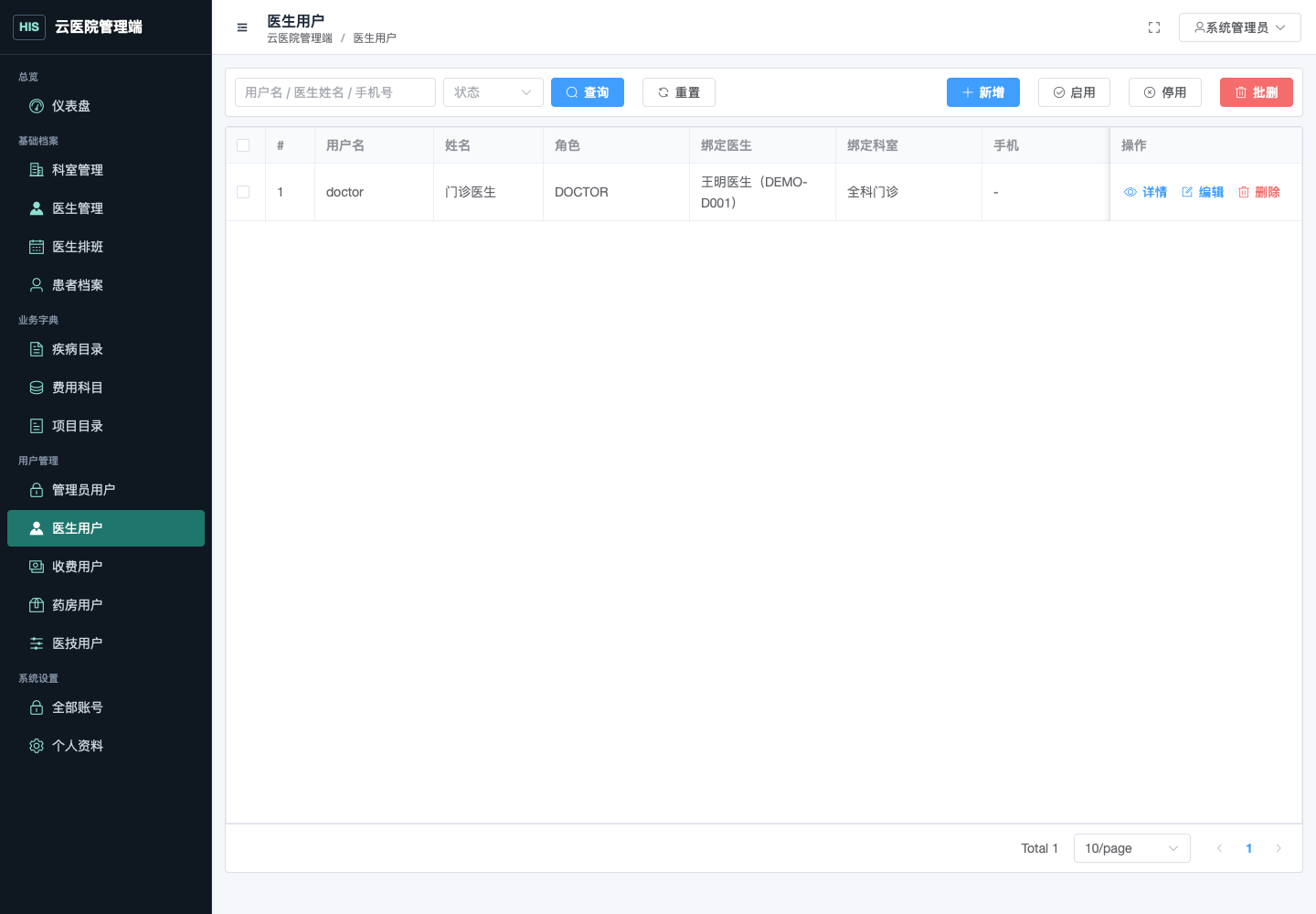 医生用户