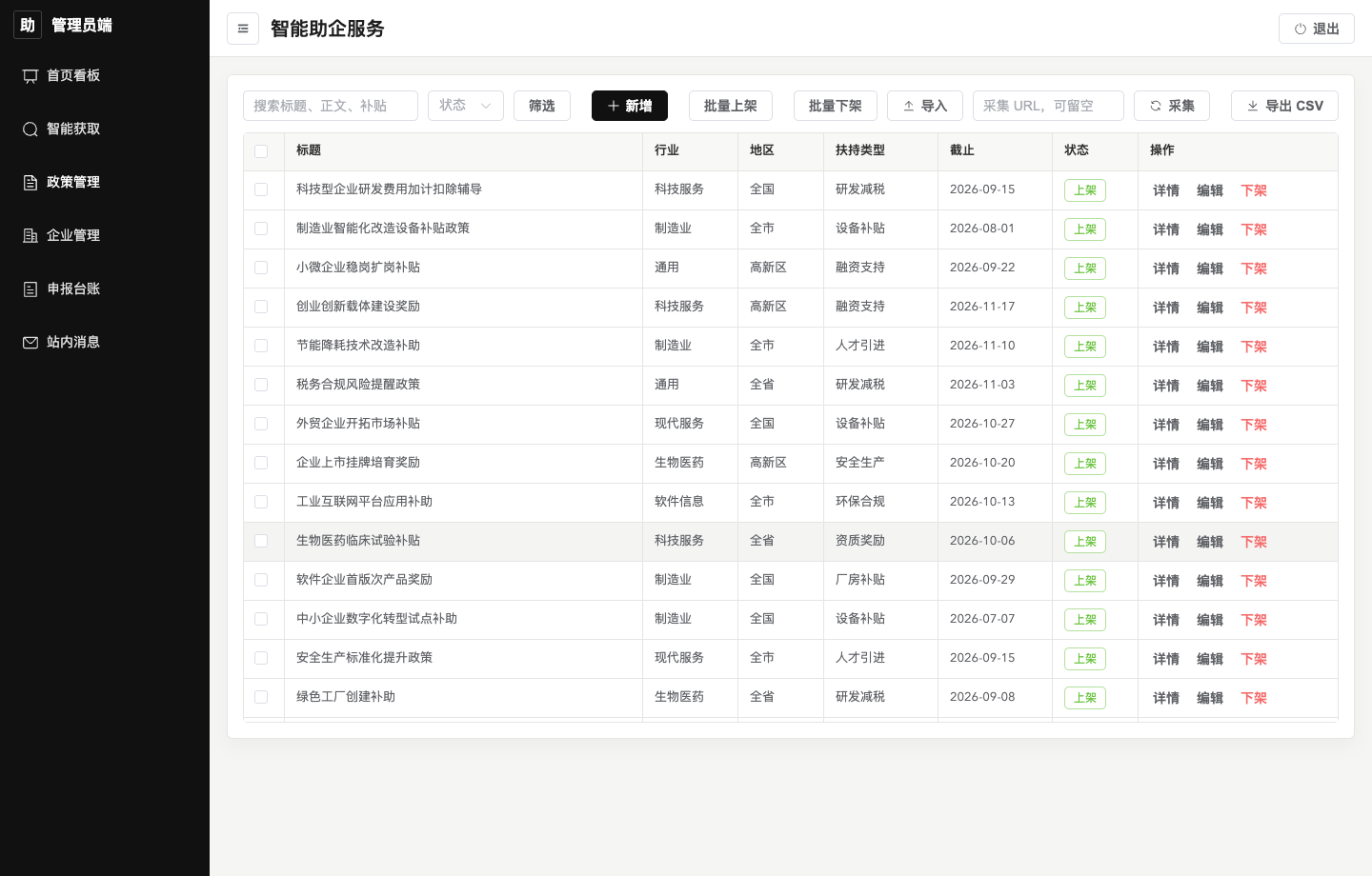 管理员-政策管理